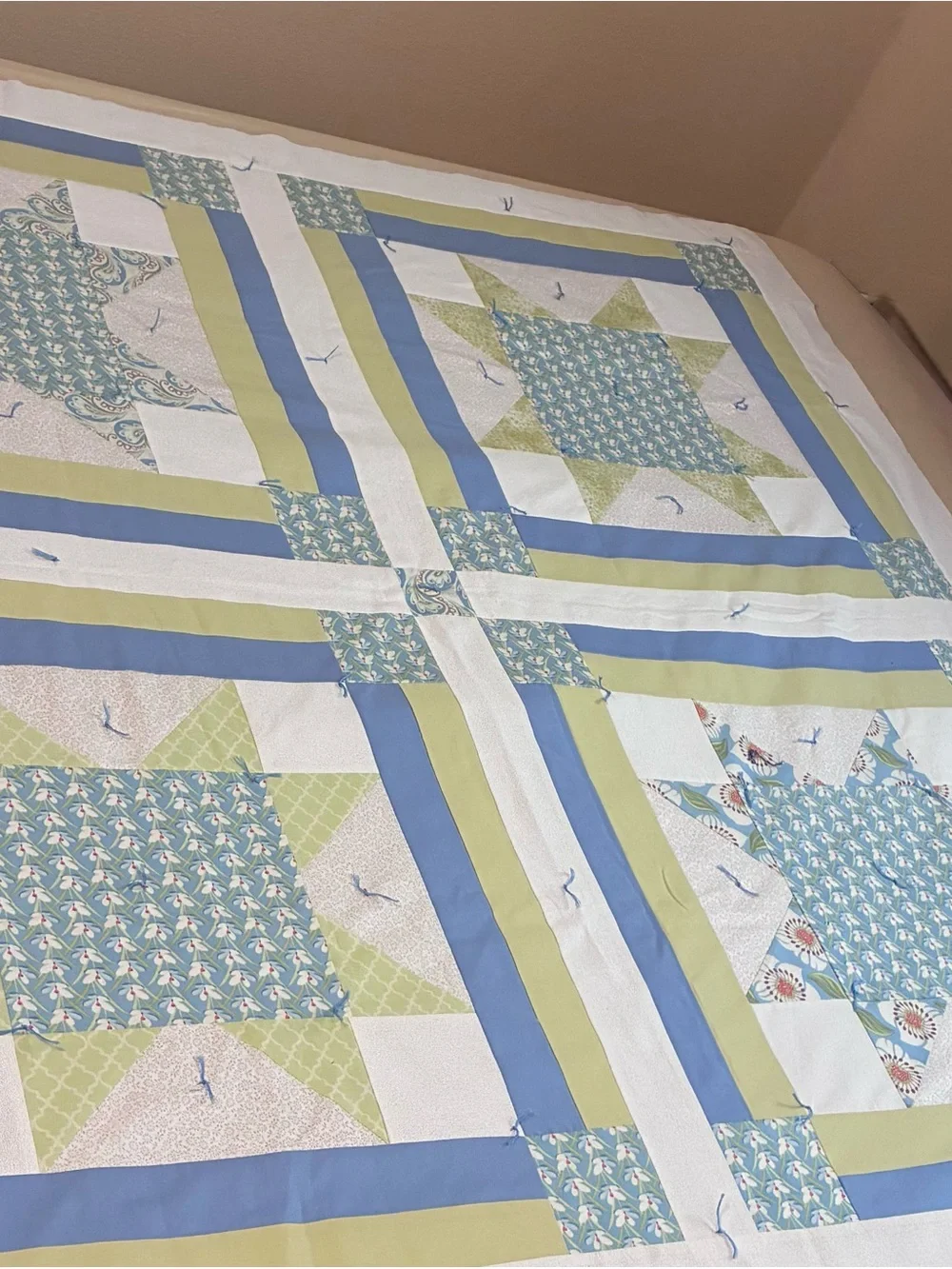 Crib/baby quilt top-Unfinished 55” x 55”